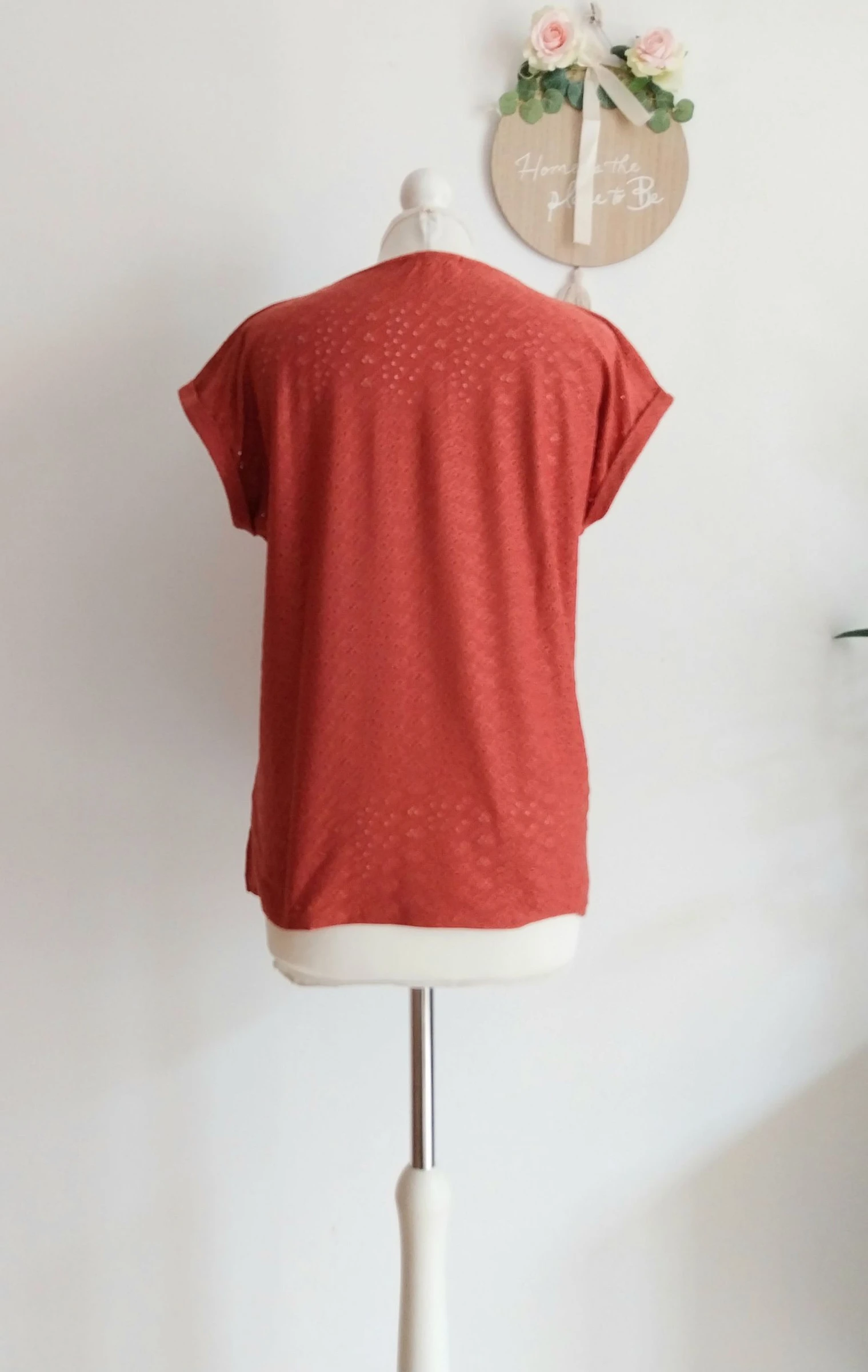Top fluido de frambuesa con efecto bordado inglés Etam Talla 40 – photo 8